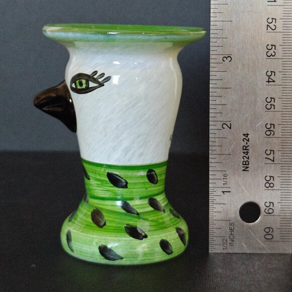 Kosta Boda Ulrica Hydman Vallien Signed Bird Face Egg Cup Or Vase - Picture 8 of 9